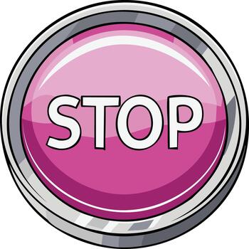 Glossy Pink Circular Stop Button Symbol Icon Web Element vector