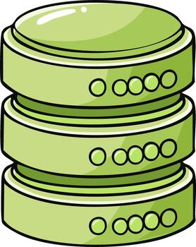 ilustración de un verde servidor dibujos animados, datos almacenamiento concepto, red, nube, digital, conexión vector