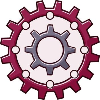 Interlocking gears mechanism illustration representing technology engineering and collaboration vector