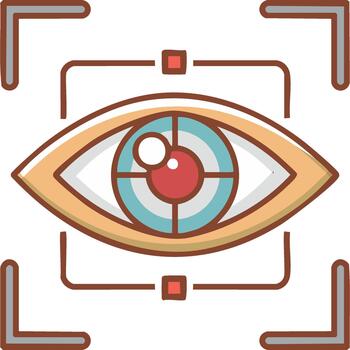 Eye Scan Tracking Digital Focus Target, Monitoring Security, Virtual Vision, and Artificial Intelligence Recognition vector