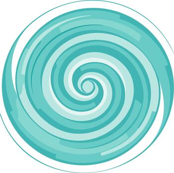 verde azulado y azul remolino resumen diseño con en espiral líneas y suave circular movimiento vector