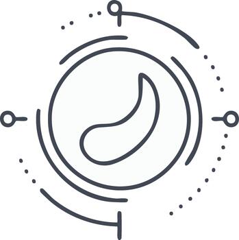 Esoteric Symbol with Concentric Circles and Connection Points in Dark Gray vector