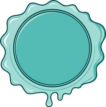 decorativo verde azulado goteo marco, circular vacío espacio para texto o diseño vector