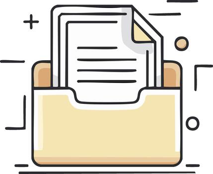 documentos en un archivo carpeta icono ilustración concepto para organización y información vector