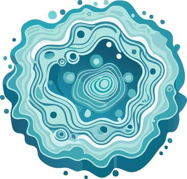 vibrante azul resumen fluido modelo con ondulado capas y concéntrico círculos vector