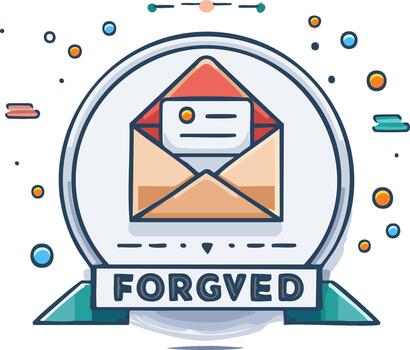 perdón mensaje en abierto sobre con decorativo diseño ilustración vector