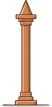 Tall Copper Column with a Pointed Top Architectural Element vector