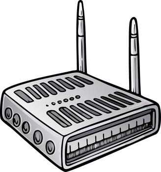 estilizado Wifi enrutador con antenas ilustración para redes y conexión vector