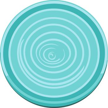 Abstract Concentric Circles in Blue Shades, Round Form with Rounded Lines vector