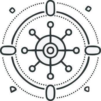 resumen circular contorno diseño con radios puntos y geométrico elementos vector