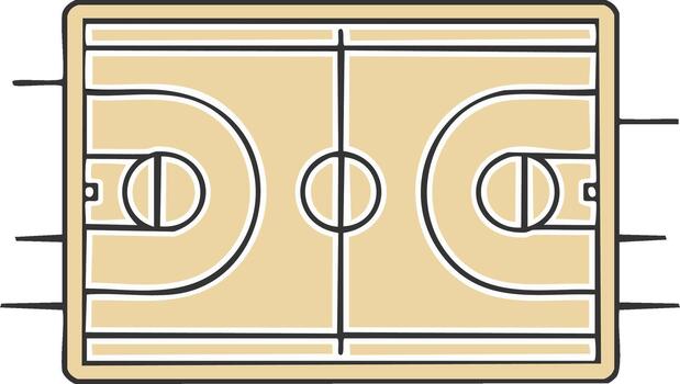 mano dibujado ilustración de un mesa fútbol americano juego campo parte superior ver con jugador manejas vector