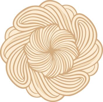 intrincado modelo arremolinándose beige líneas formando un circular, floral diseño con elegante y armonioso arreglo vector