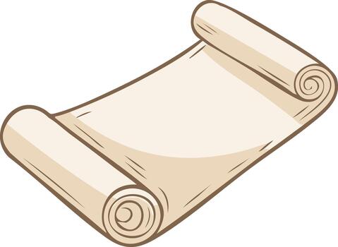 Cartoon Graphic of a Rolled Scroll with Blank Space for Text or Image vector