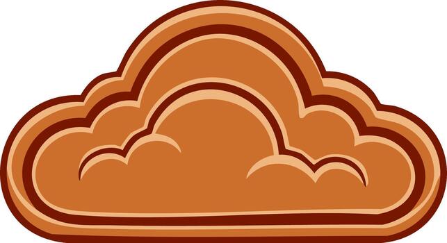 Stylized Brown Cloud with Multiple Layers of Shading for Digital or Print Projects vector
