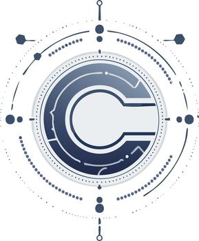 Circular Abstract Technology Element with Ornate Radial Dot Structures vector