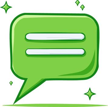 Green Cartoon Speech Bubble with Equal Sign Message Prompt Design Element vector