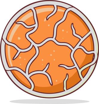 Orange Round Abstract Globe Shape with Cracks, Circle Design Element vector