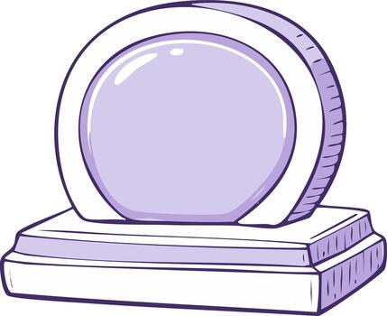 Doodle style drawing of a round snow globe with clear crystal ball on a rectangular base vector