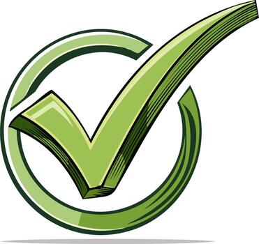 Tres dimensional verde marca de verificación icono dentro un circulo para éxito y confirmación vector