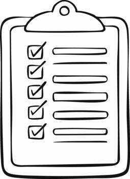 Lista de Verificación garabatear demostración terminado Tareas en portapapeles para organizando y gerente proyectos y ocupaciones vector