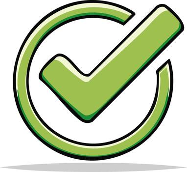 Stylized Green Check Mark in Circle Illustration for Approval and Verification Concepts vector
