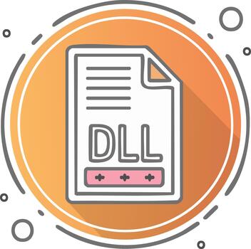 DLL File Icon Graphic Illustration of Software Library Module vector