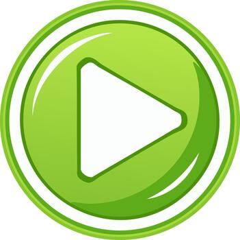 brillante verde jugar botón símbolo icono ilustración comienzo símbolo interfaz controlar lustroso firmar redondo elemento vector