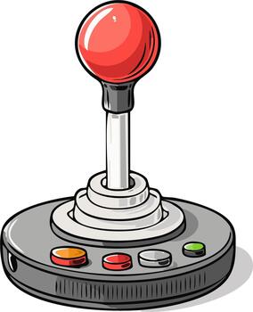 Cartoon Retro Game Controller with Buttons - Classic Gaming Interface vector