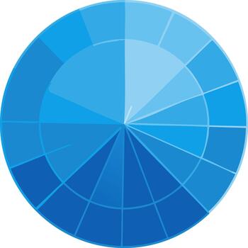 resumen azul circular modelo gráfico rebanado radial diseño con varios sombras vector