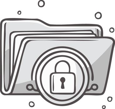 Secure File Icon of Document Folder with Padlock Symbol, Data Protection, Privacy Illustration vector