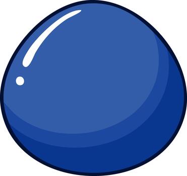 azul brillante oval botón con reflexión y oscuro contorno aislado en blanco antecedentes vector