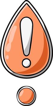 Orange Alert Attention Illustration Cartoon Exclamation Point Icon for Warning Message, Error Notification, or Problem Signal Symbol vector