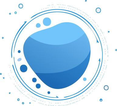 Abstract Fluid Element with Circular Flow and Blue Gradients for Creative Graphic Design vector
