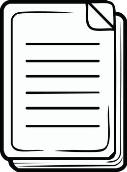Icon of a Stacked Document with Lines and Folded Corner Showing Paperwork, Contracts, or Notes vector