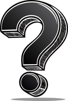 Stylized Question Mark Symbol with Shading and Bold Outline for Editorial Designs vector