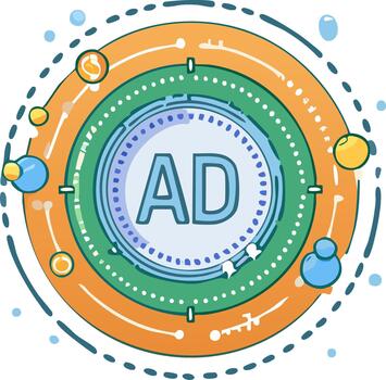 Digital Advertisement Technology Abstract Circular Illustration vector