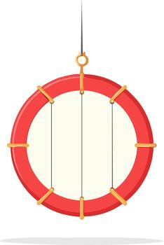 Stylized circular decorative design element with hanging lines vector