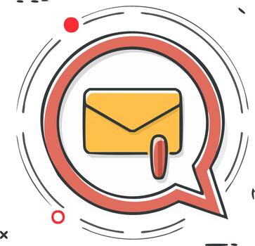 nuevo mensaje notificación burbuja con no leído correo alerta en artístico diseño vector