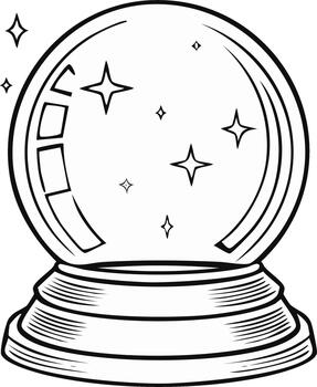 místico cristal pelota con espumoso estrellas y resumen formas para fortuna narración o Adivinación vector