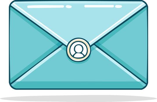 azul sobres con redondeado bordes y un persona icono representando mensajes o personal comunicaciones vector