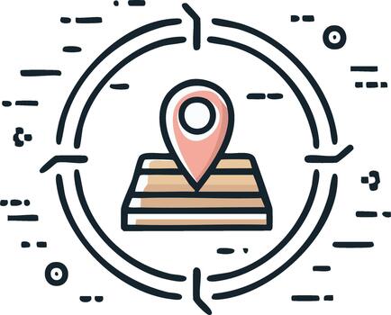 digital mapa ubicación alfiler icono demostración viaje ruta y preciso navegación Guia vector