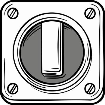 palanca cambiar ilustración con negrita contorno y sombreado, dibujos animados estilo, eléctrico controlar concepto vector