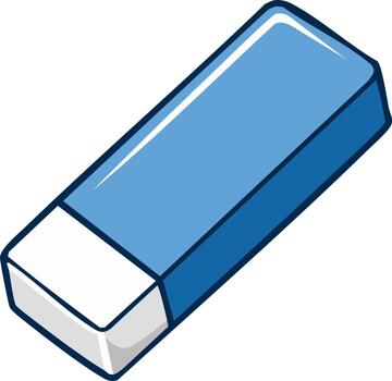 azul y blanco borrador rectangular forma para escritura edición o dibujo herramientas Arte materiales vector
