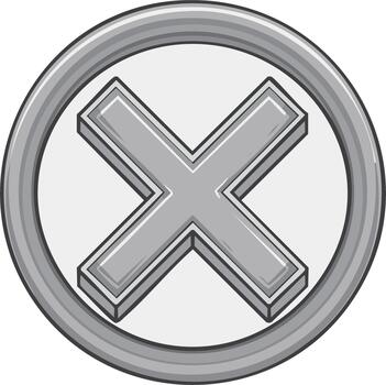 Grey X Mark in a Circle, Graphic Design, Symbol of Error or Failure vector