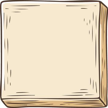 Hand Drawn Beige Card Stack Isolated Sketch Illustration Square Frame Blank Page Space for Text Creative Design Layouts vector