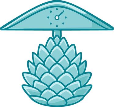 estilizado azul piña adornado con un único reloj elemento simbolizando hora y naturaleza vector