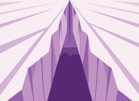 resumen geométrico cañón con profundo púrpura abismo y radiante ligero rayos creando un sentido de profundo profundidad vector