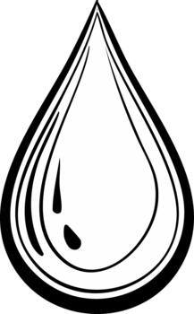 estilizado agua soltar dibujo en negro y blanco para naturaleza y ambiente conceptos vector