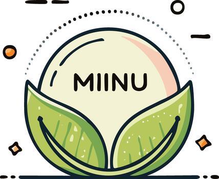 Abstract Circular Logo with Leaves Border and Dotted Circle Design vector