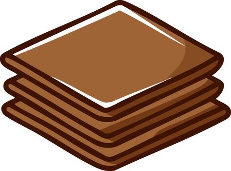 Stack of Brown Squares Sheets Design Element Isolated Illustration vector